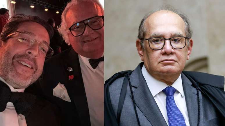 Foto do advogado de Daniel Vorcaro, Ciro Soares (&agrave; esquerda), com o ex-senador Chiquinho Feitosa, &agrave; &eacute;poca cunhado do ministro do STF Gilmar Mendes